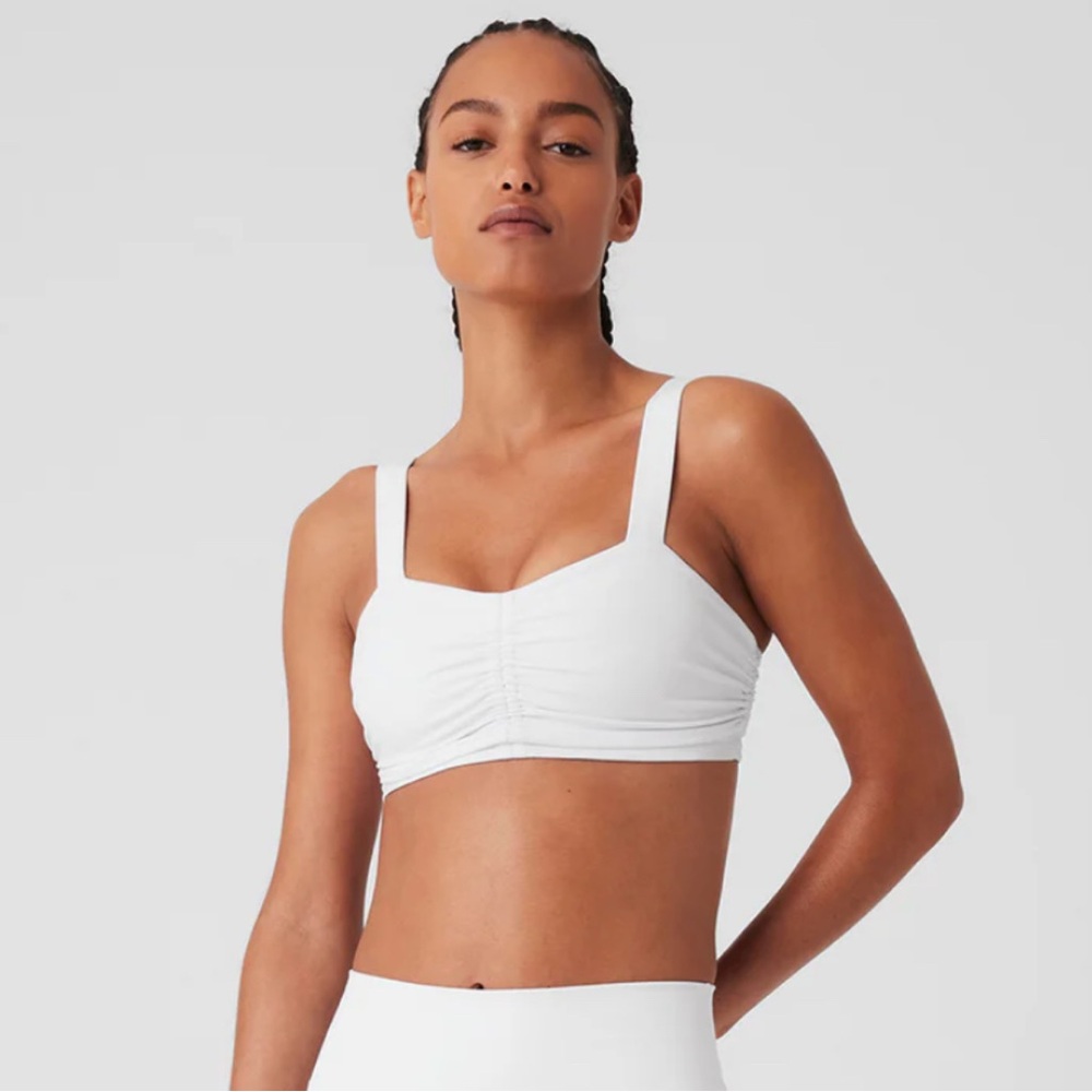 Alo Airbrush Cinch Bra White in Size Small